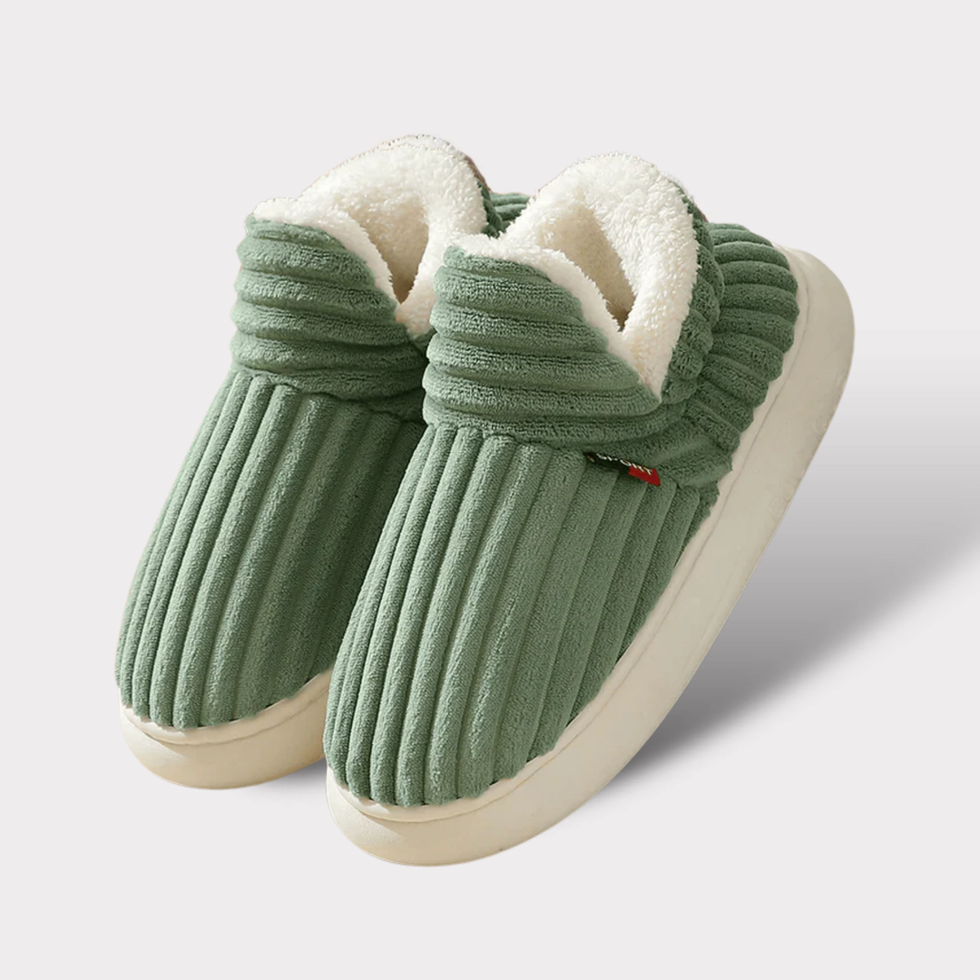 Anna | Warm, Comfortable Slippers for Cold Canadian Homes Green