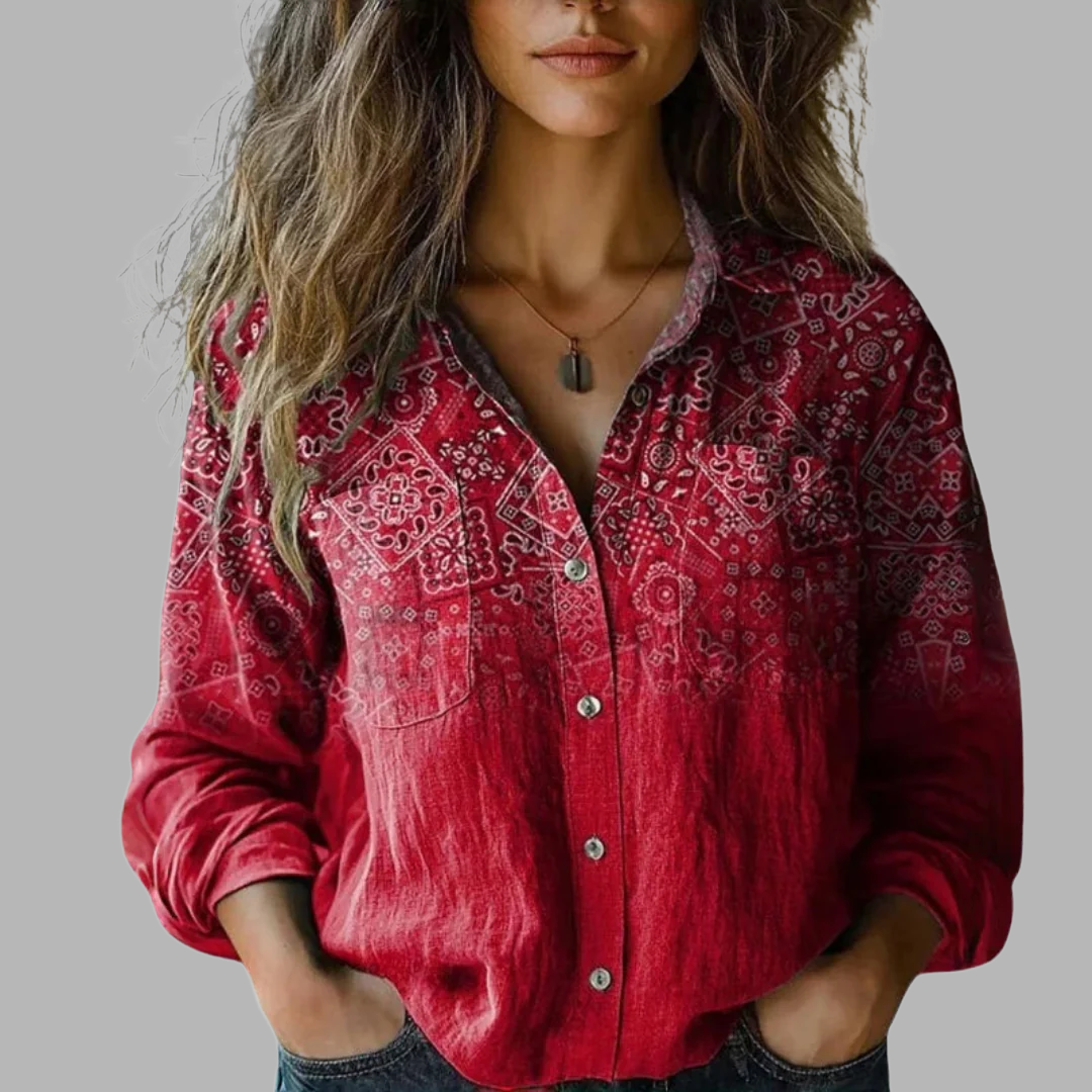 Nanna | Retro Floral Print Blouse