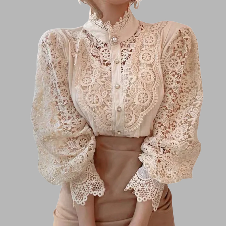 Tove | Long-sleeve shirt with lace and detailing