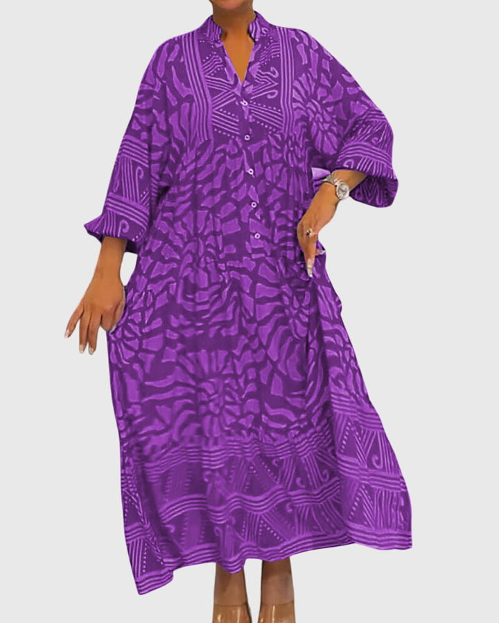 Marissa | Maxi Dress With Elegant Print Purple