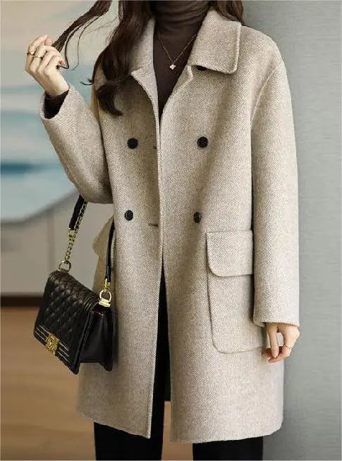 Thyra | Elegant Wool Coat Beige