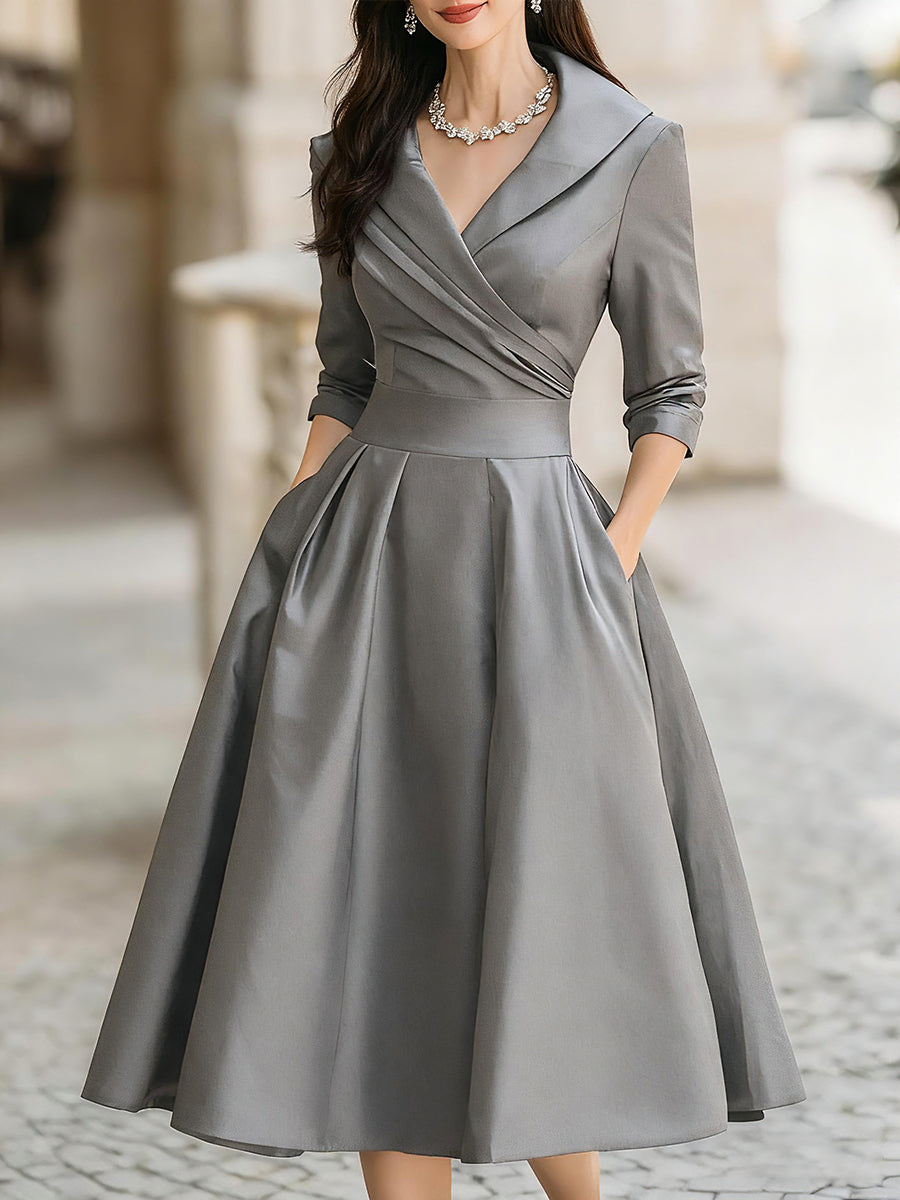 Lina | Holiday Elegance Dress Grey