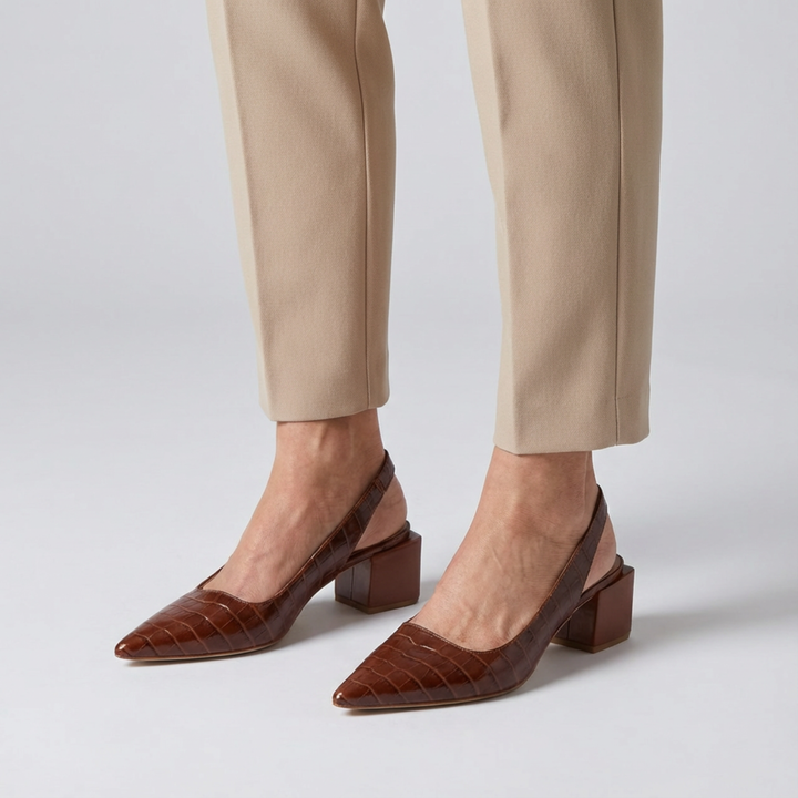 Lynn | Orthopedic Comfortable Heels Dark Brown