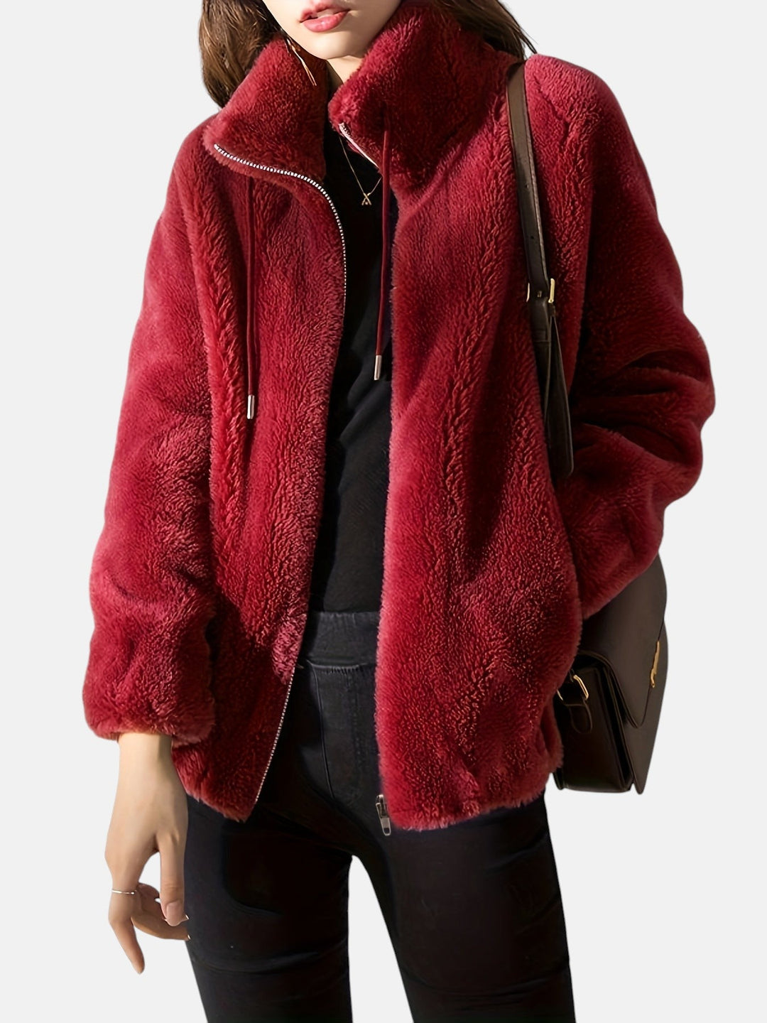 Evylora | Cosy Zip Jacket Red