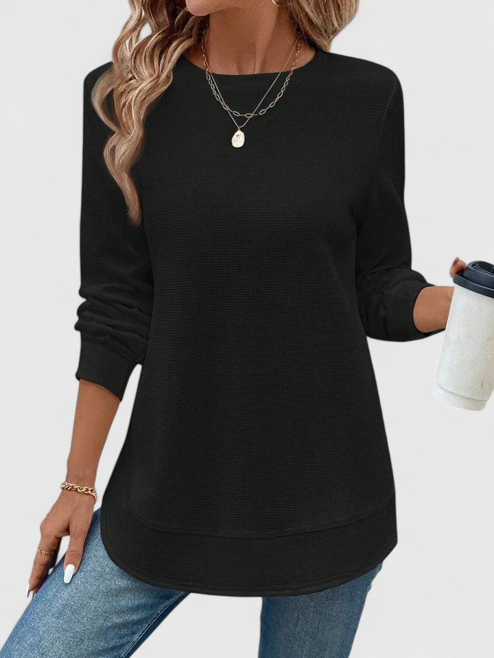 Jill | Elegant O-Neck Long Sleeve Black