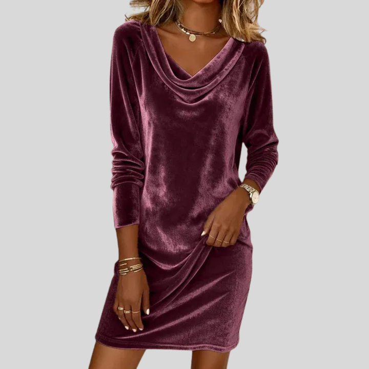 Frosina | Loose Fitting Velvet Dress Purple