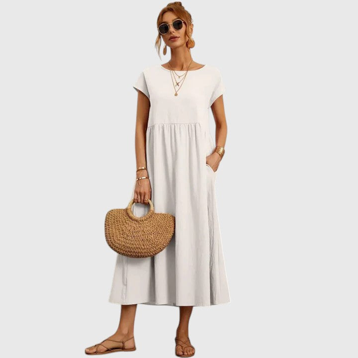 Jolene | Comfortable Midi Dress White