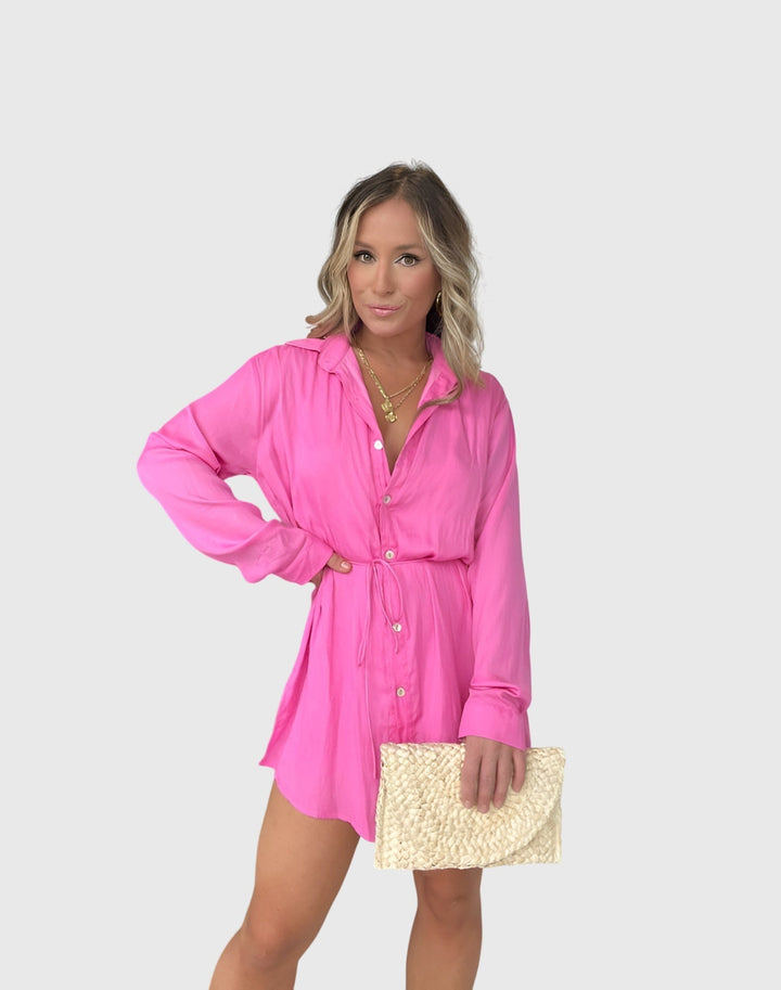 Faye | Elegant Romper Dress Pink