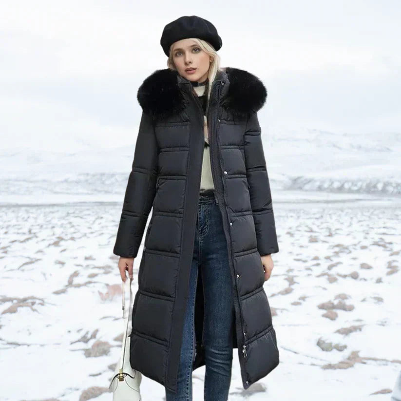 Signy | Winter Parka with Fur Hood Black