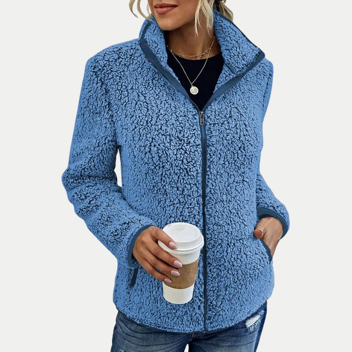 Martha | Warm Comfortable Fleece Jacket Blue