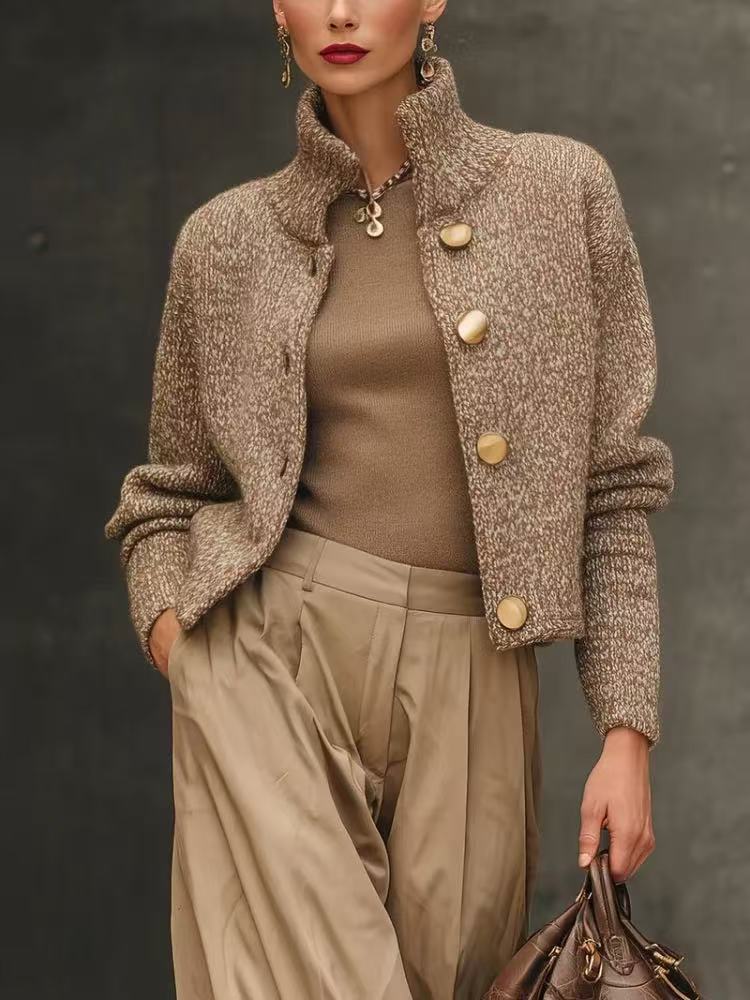 Adeline | Tailored Wool-Blend Jacket Gold-Beige
