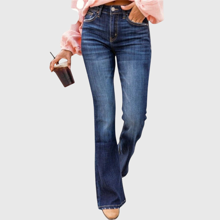 Janel | Comfortable Stretch Trousers Deep Blue