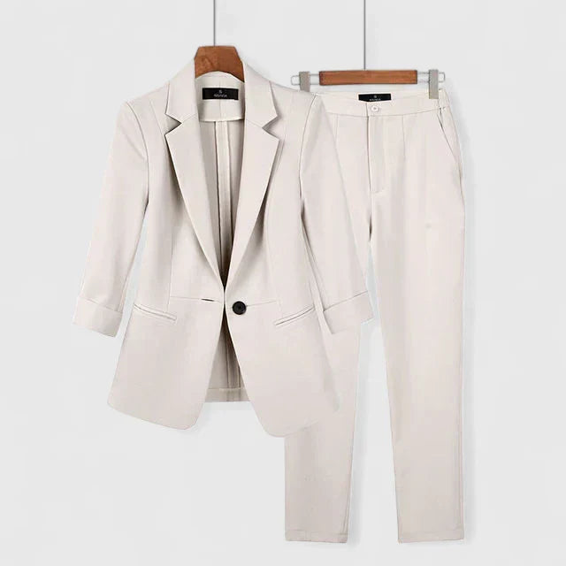 Camila | Sophisticated Blazer Set Beige