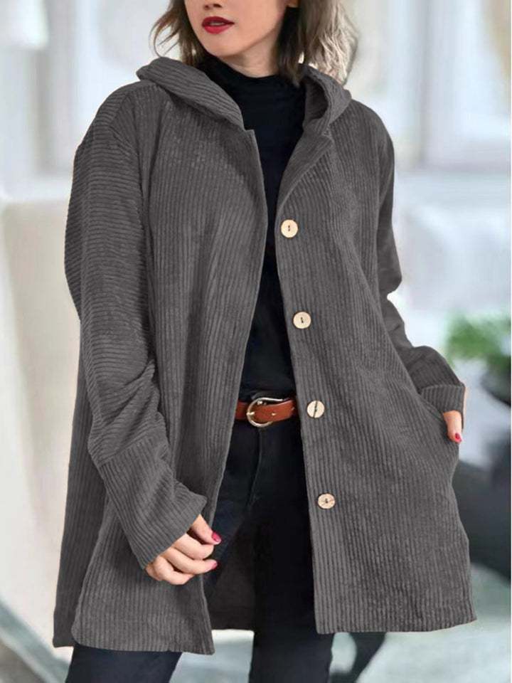 Ellen | Jacket with Buttons and Hood Gray