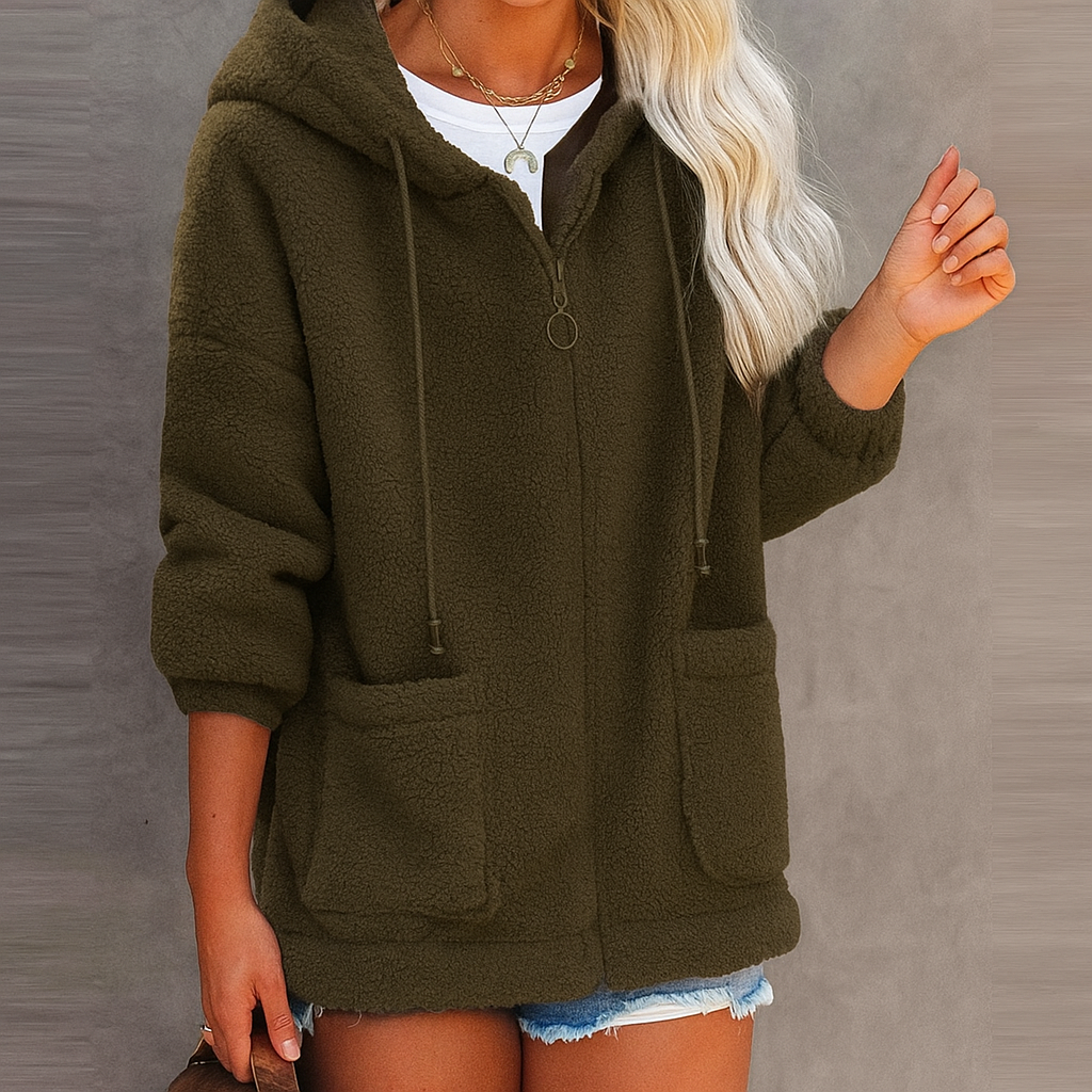 Carmen | Fleece Jacket Style and Warmth Dark Green