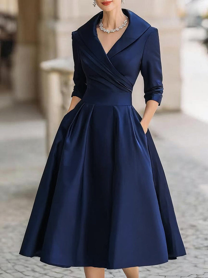 Lina | Holiday Elegance Dress Navy Blue