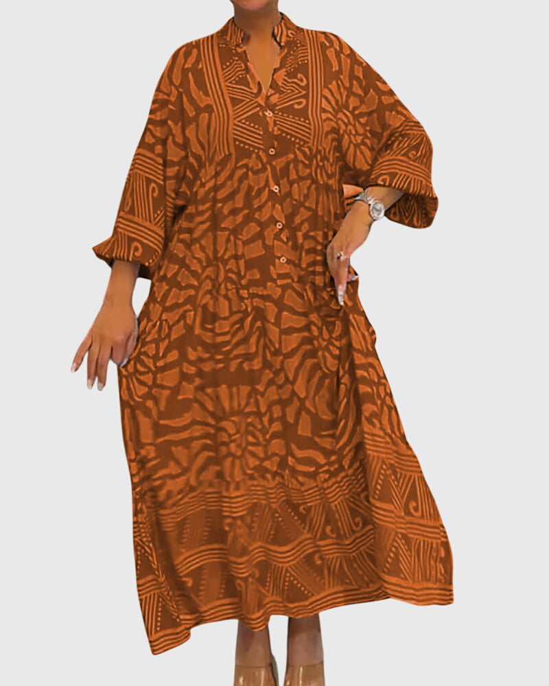 Marissa | Maxi Dress With Elegant Print Orange