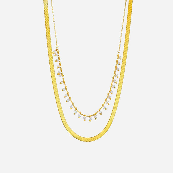 Melinda | Luxe Snake Choker & Pearl Jewelry Set 18K Gold