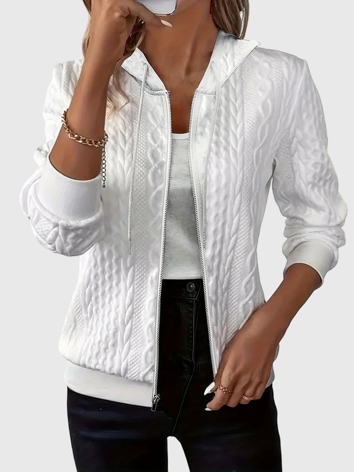 Jenna | Hoodie with Zipper White