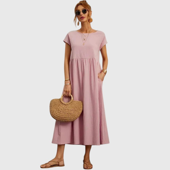 Jolene | Comfortable Midi Dress Rose