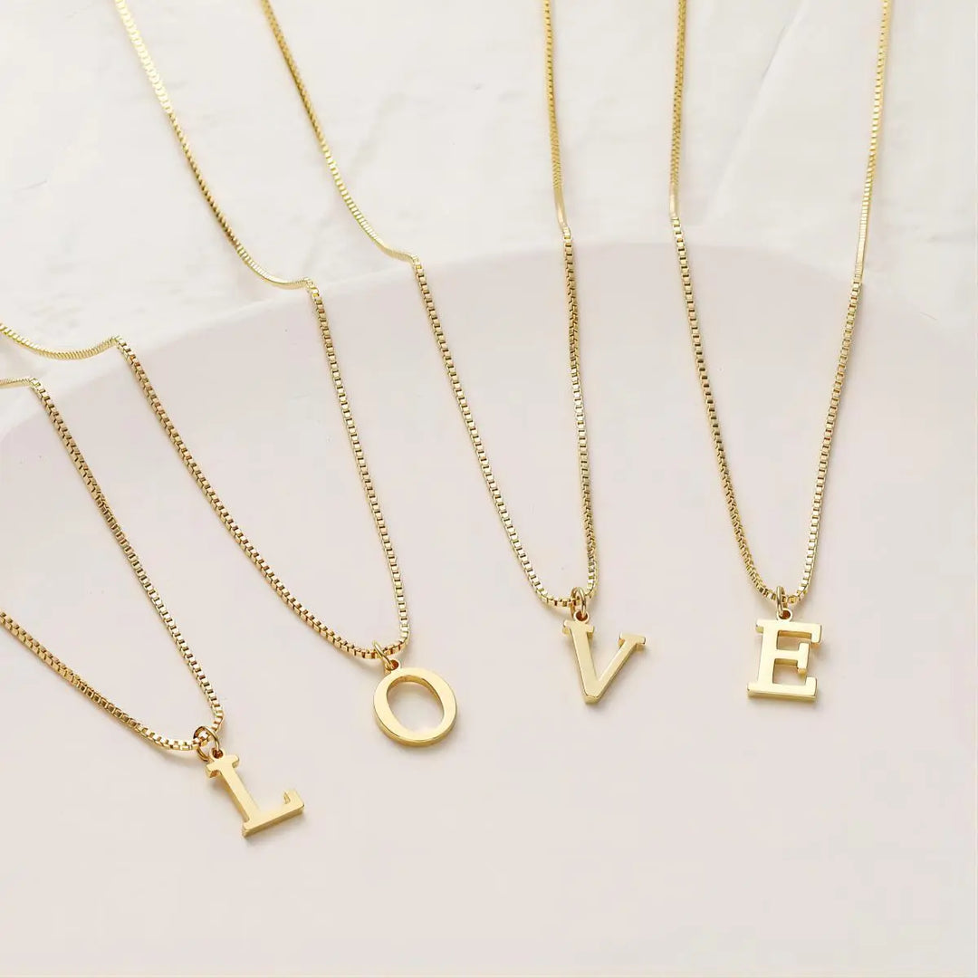 Rose | Initials Necklace in 18K Gold