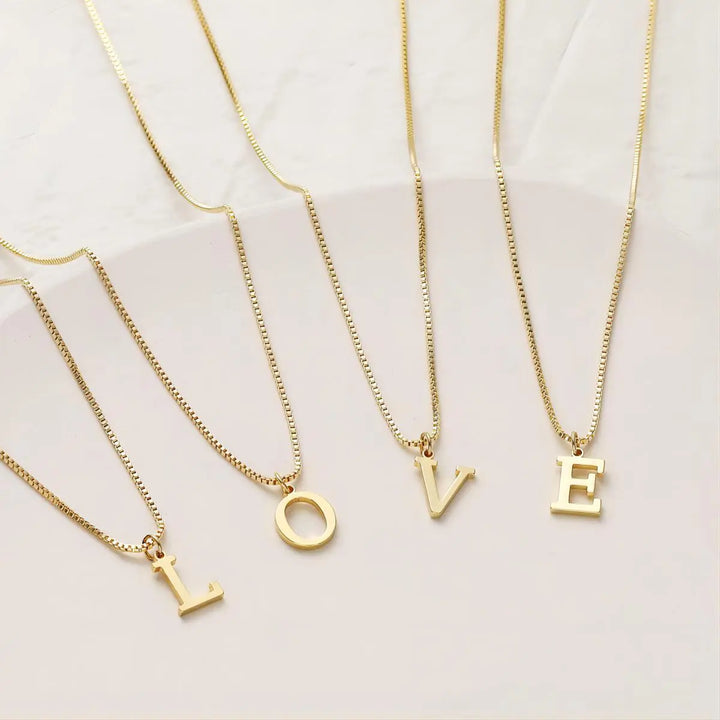 Rose | Initials Necklace in 18K Gold