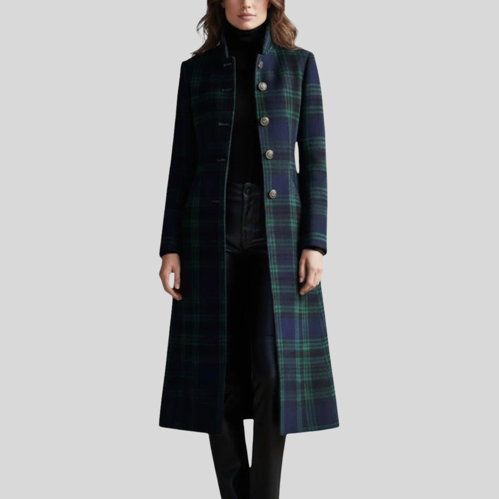 Rebecca| Timeless Plaid Elegant Coat Green