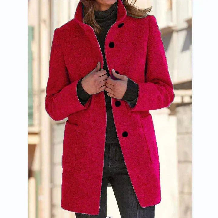 Janny | Sleek Windbreaker Coat Red