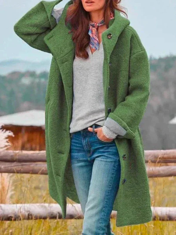 Amelie | Stylish Long Winter Coat Green