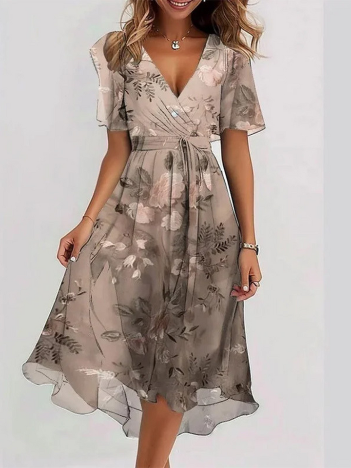 Rosa | Summer Dress With Belly Cover Brown