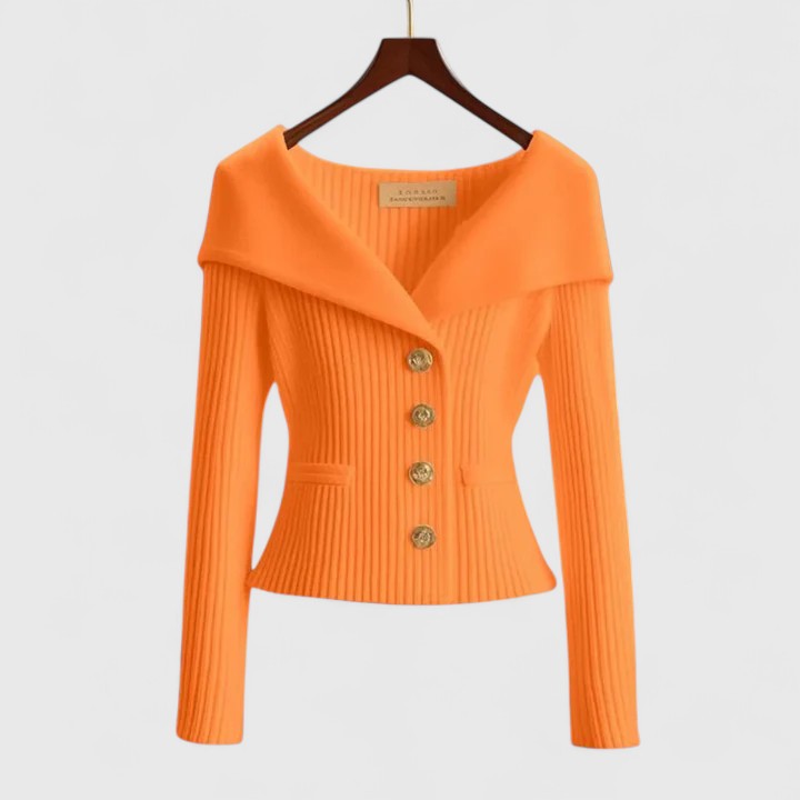 Clariza | Elegant Cardigan Orange