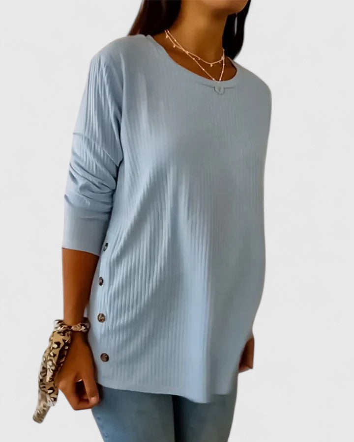 Sarah | Elegant Crew Top Blue