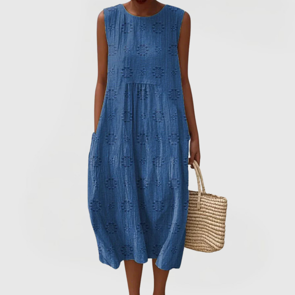Mia | Elegant Dress with Pockets Blue