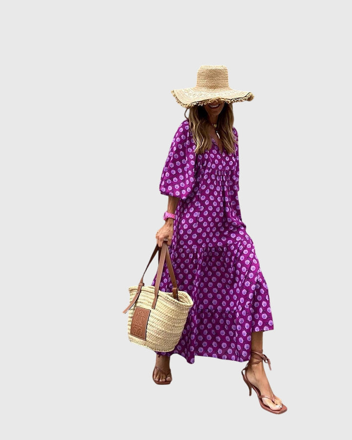 Yvette | Boho Maxi Dress Purple