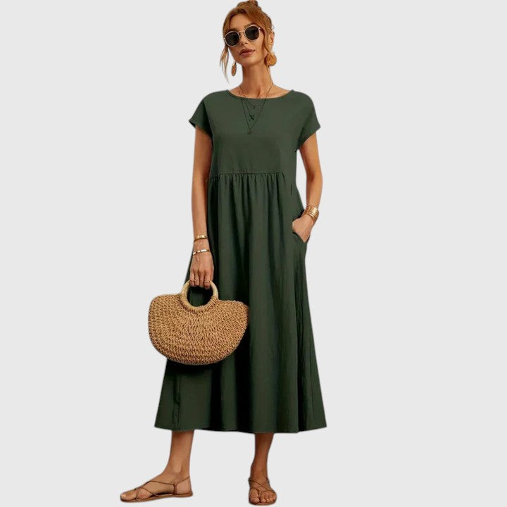 Jolene | Comfortable Midi Dress Dark Green