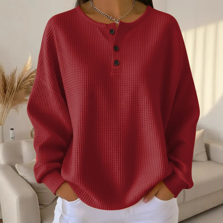 Anne | Cozy Waffle Knit Red