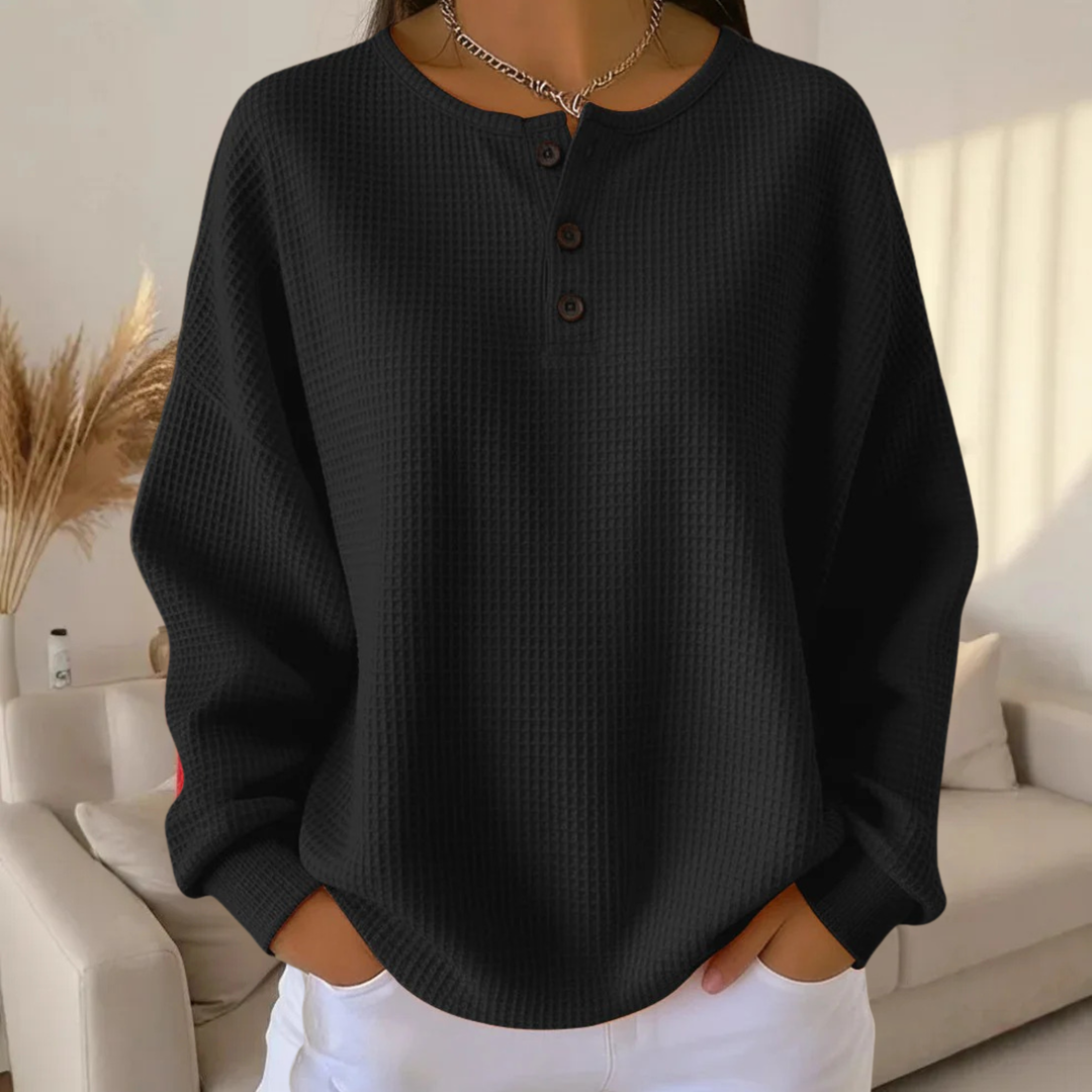 Anne | Cozy Waffle Knit Black