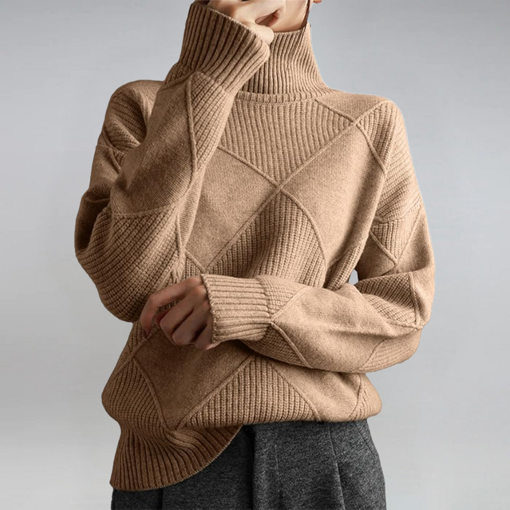 Angela | Modern Turtleneck Sweater 1+1 Free Brown
