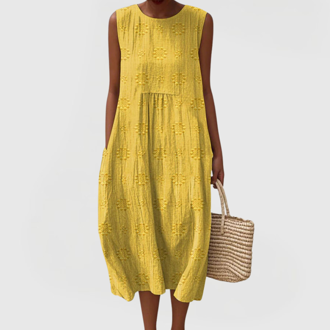 Mia | Elegant Dress with Pockets Light Yellow