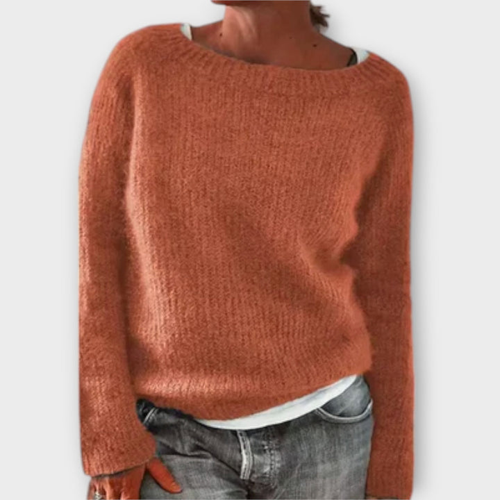 Regine | Solid Colour Knitted Jumper Orange