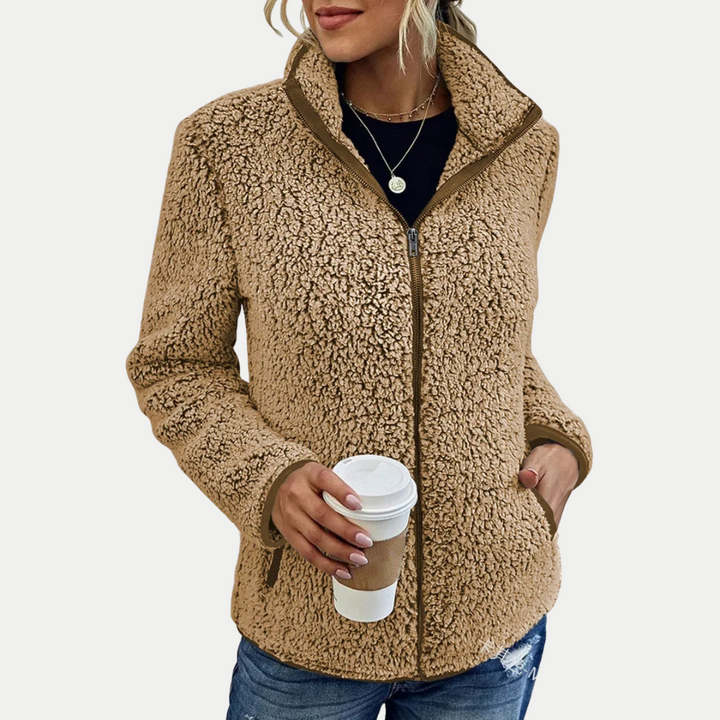 Martha | Warm Comfortable Fleece Jacket Beige