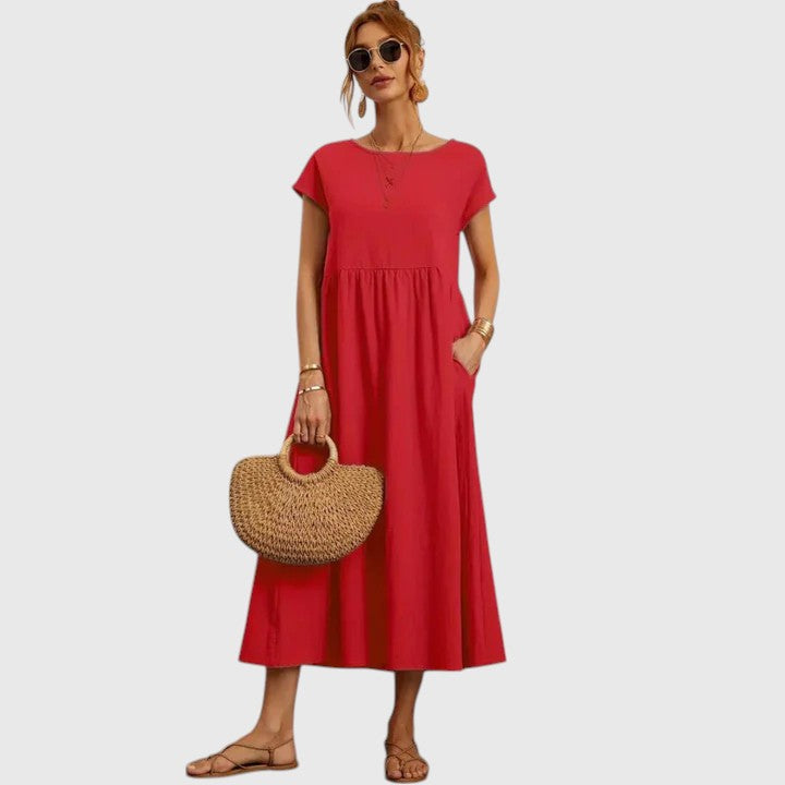 Jolene | Comfortable Midi Dress Red