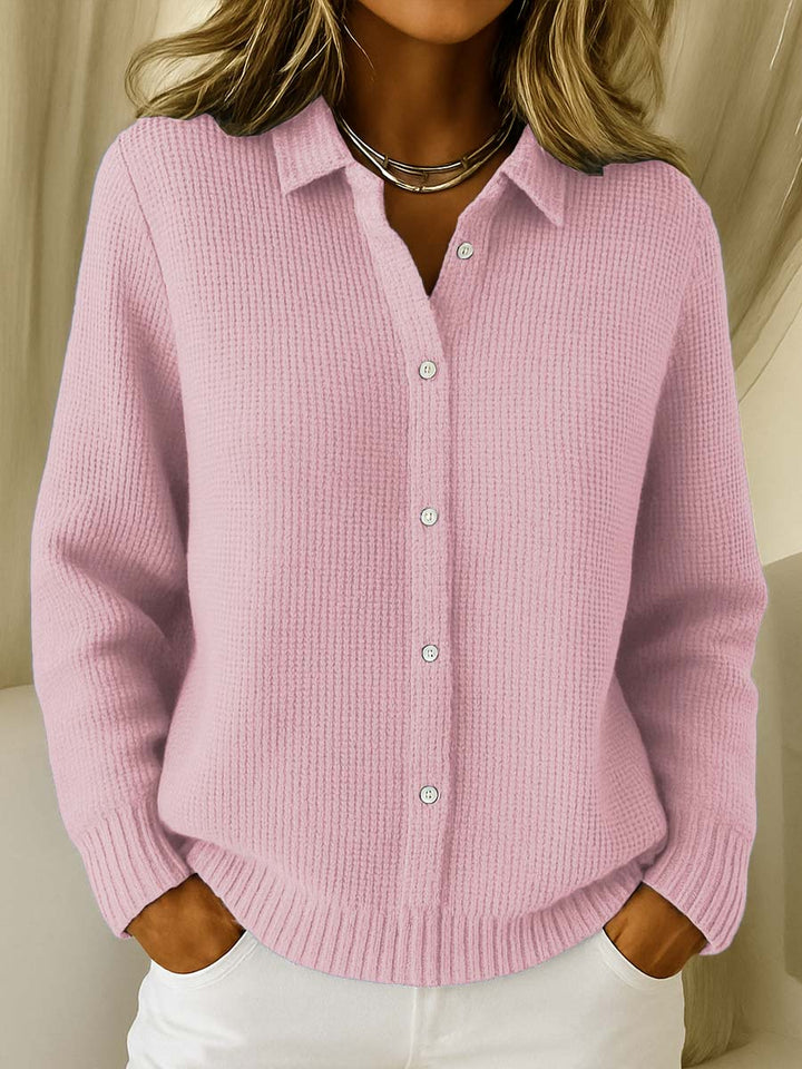 Elaine | Classic Knit Button Cardigan Pink