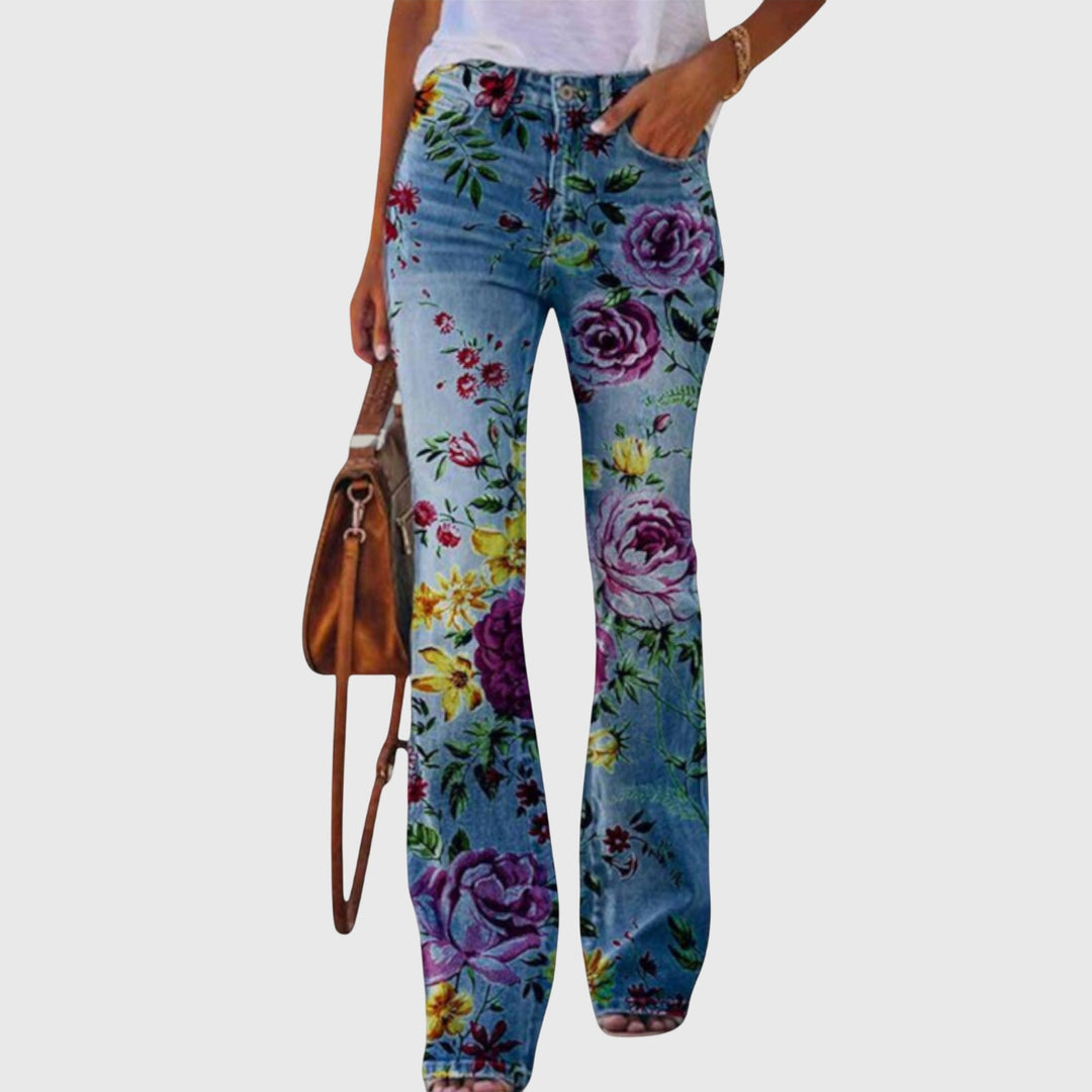 Cheri | Floral Print Pants Purple Flower