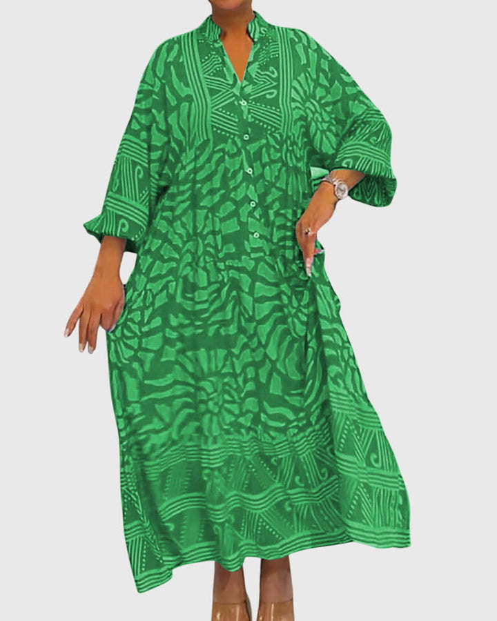 Marissa | Maxi Dress With Elegant Print Green
