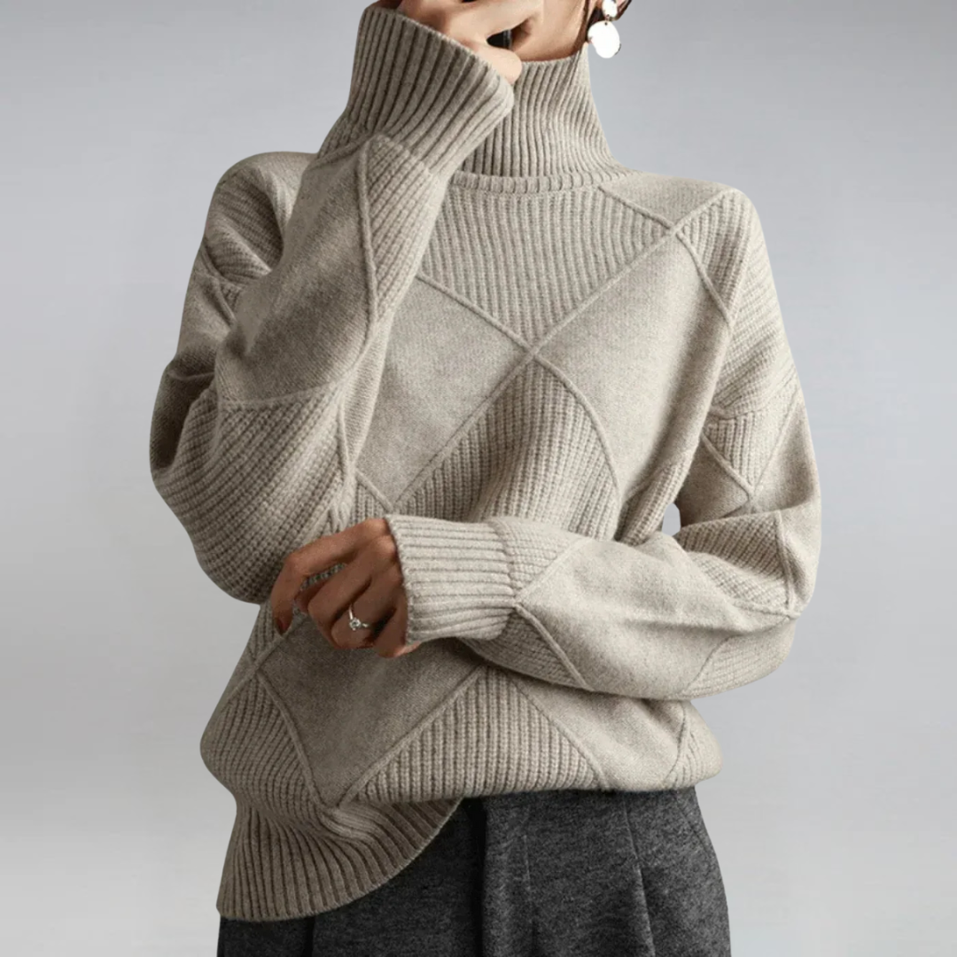 Angela | Modern Turtleneck Sweater 1+1 Free Gray