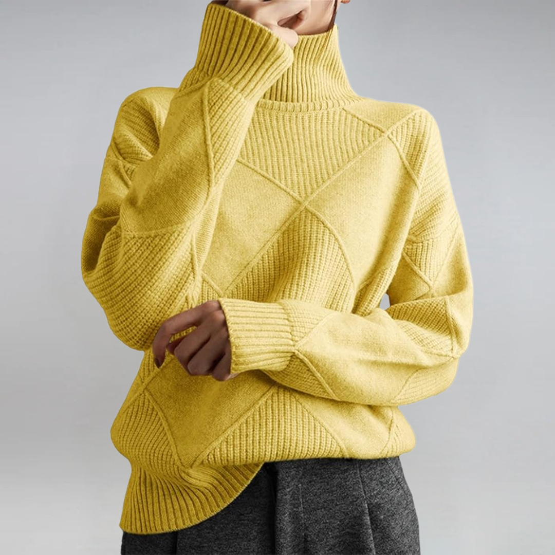 Angela | Modern Turtleneck Sweater 1+1 Free Yellow