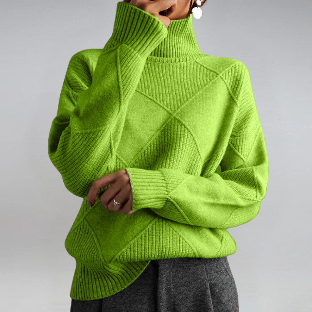 Angela | Modern Turtleneck Sweater 1+1 Free Green