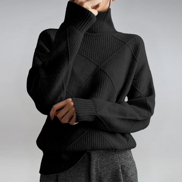Angela | Modern Turtleneck Sweater 1+1 Free Black