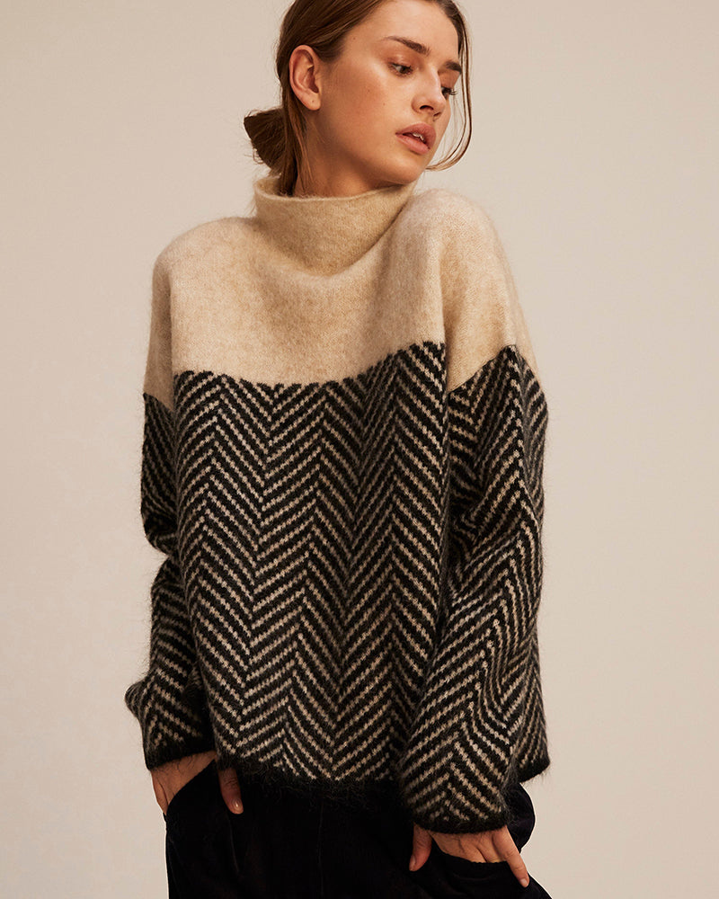 Norah | Cotton Turtleneck Sweater Beige